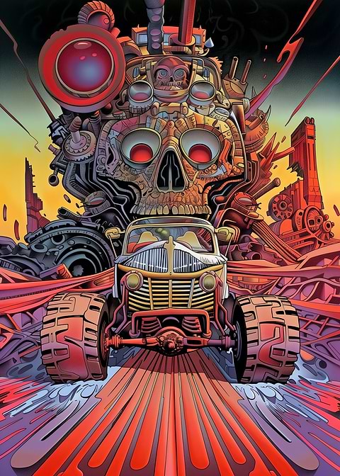Road Warrior — living room metal wall art