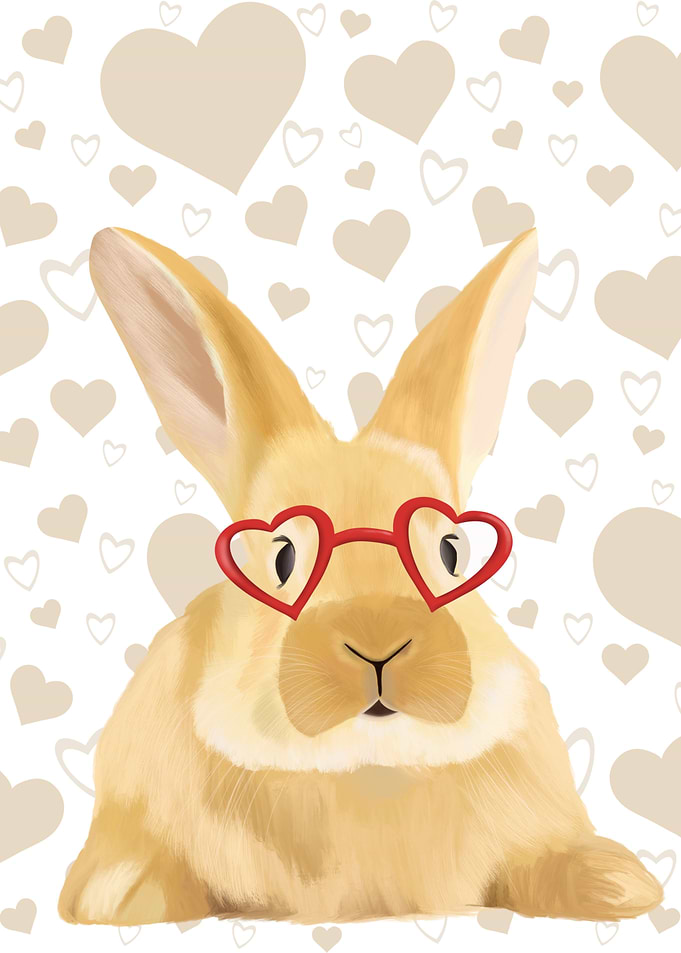 Cute Bunny With Hearts