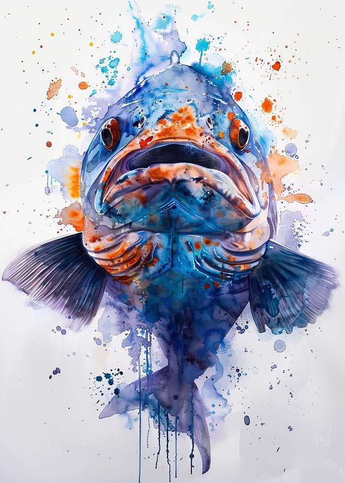 Coelacanth Watercolor