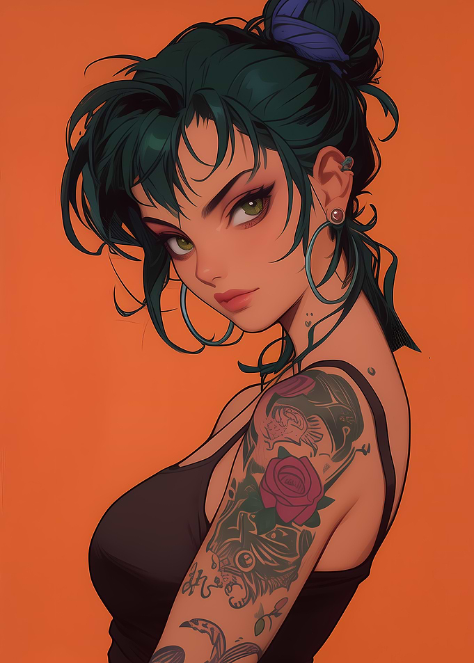 Inked Anime Girl WAIFU