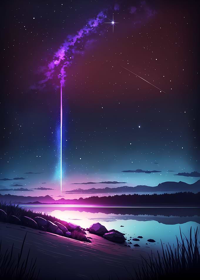 Starlit Galaxy Night Sky
