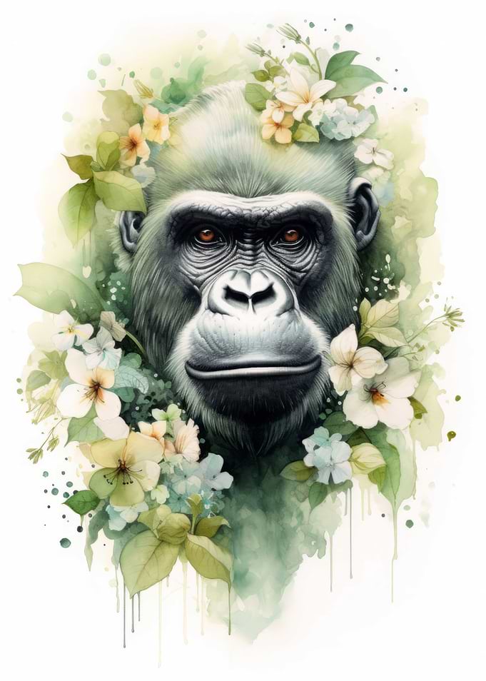 Watercolor Gorilla