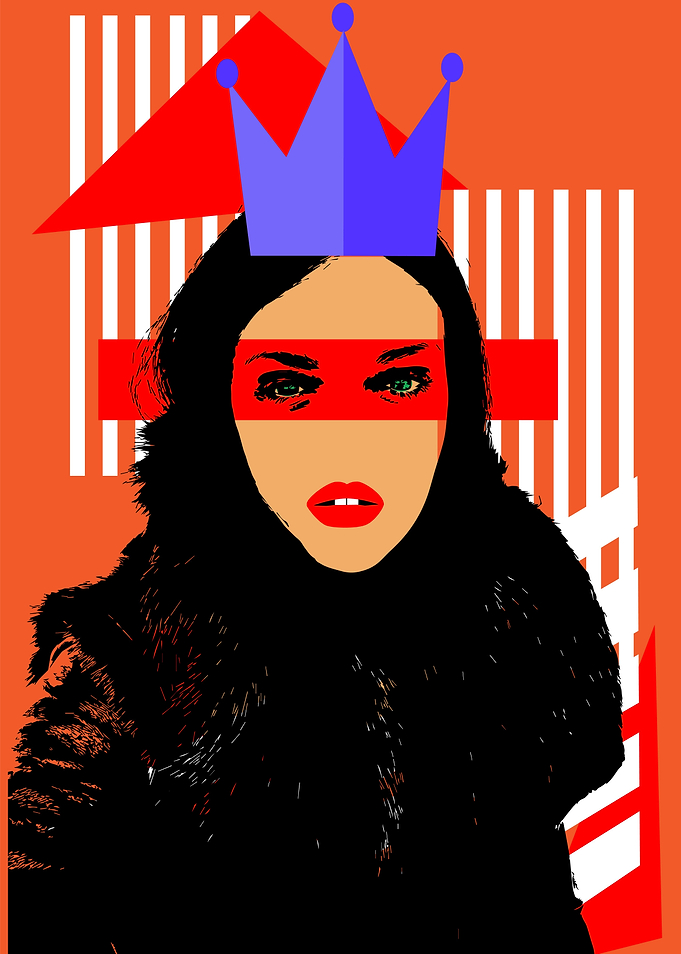 Queen girl with purple cro