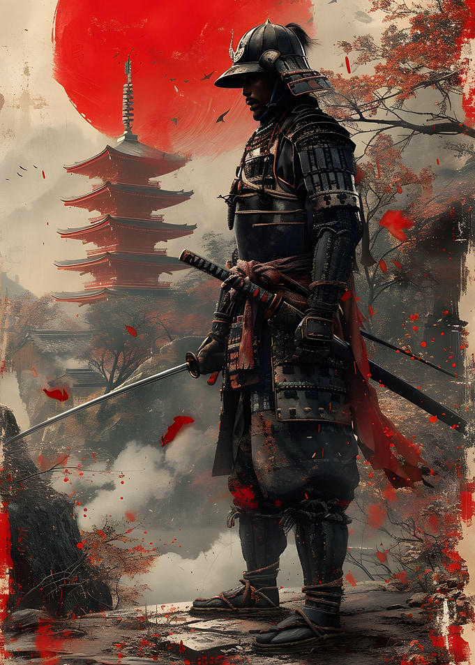 red moon Samurai Warrior