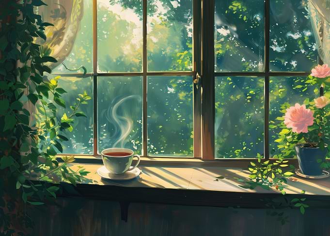 Sunbeam Through Greens
