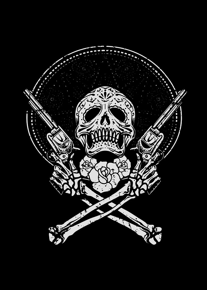 skull dark gun