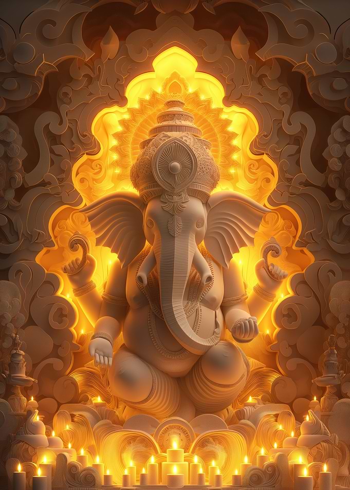 Illuminated Ganesha Paper