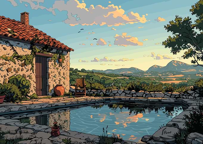 Rustic House with pool
