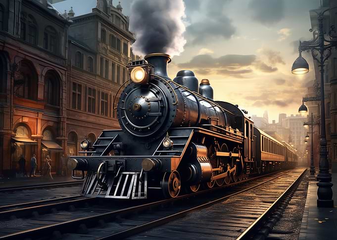 Steampunk Railroad Train