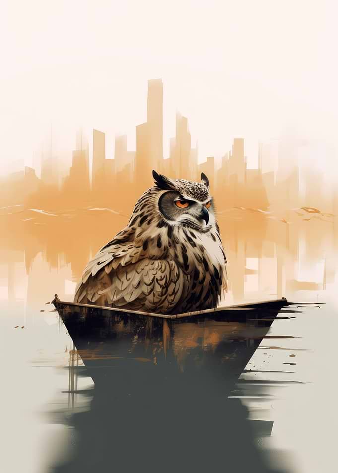 Flaco in a boat