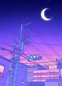 Japan Traffic Lights Moon