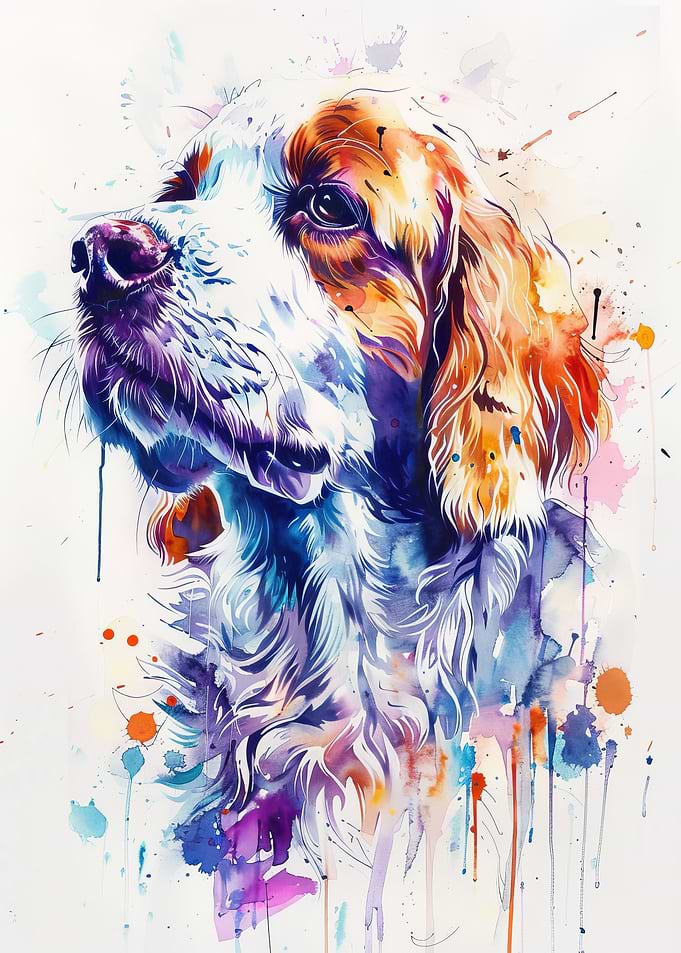 Clumber Spaniel Watercolor