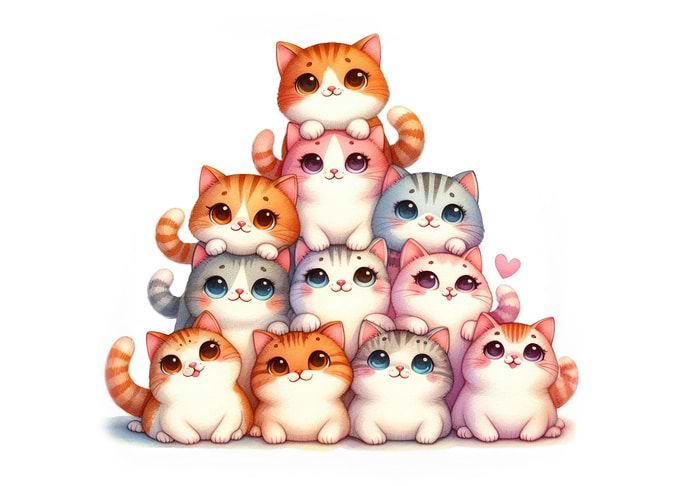 Cute Cats Pyramid