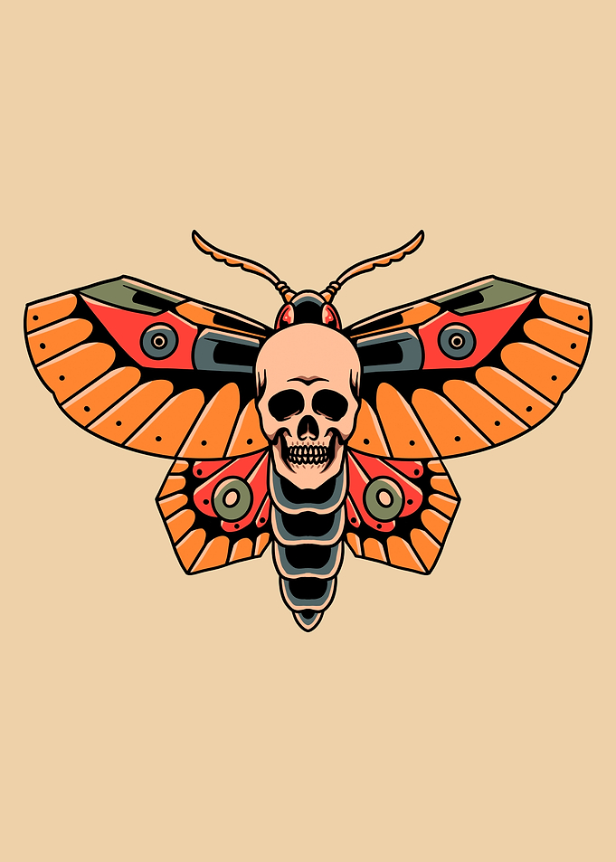 skull butterfly tattoo