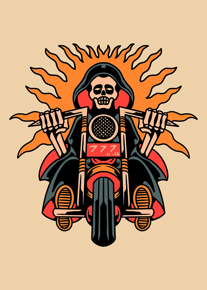 dead biker tattoo