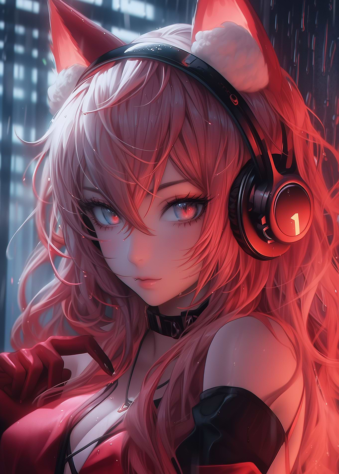 Cyberpunk Neko Cat Girl