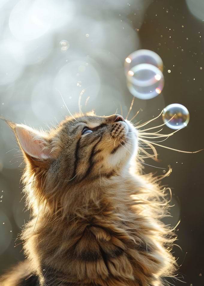 Tabby Cat Bubbles