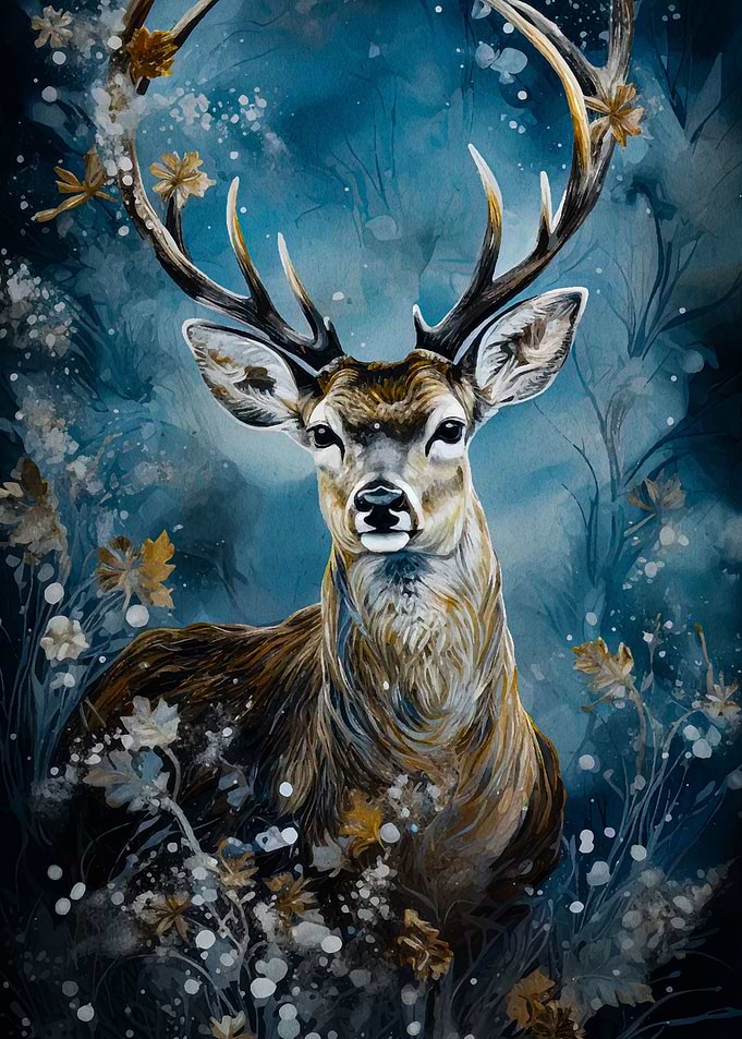 abstract kintsugi deer
