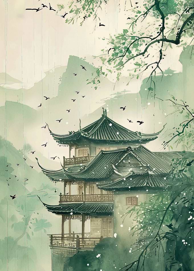japanese countryside scene