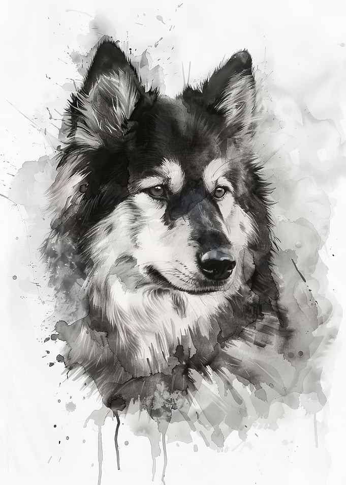 Greenland Dog Watercolor