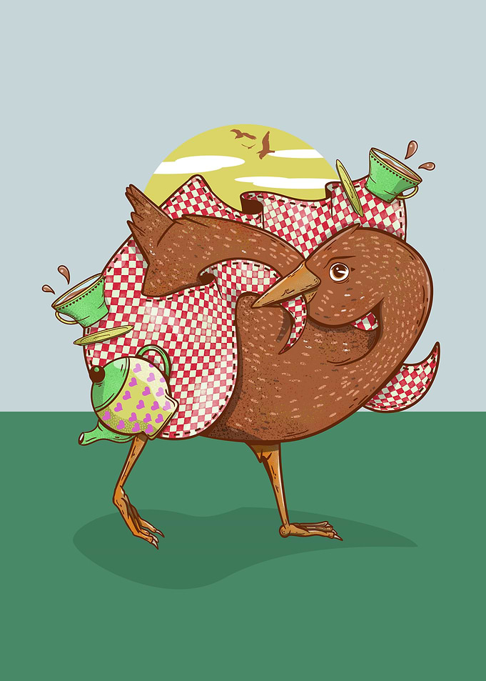 Weka taking food