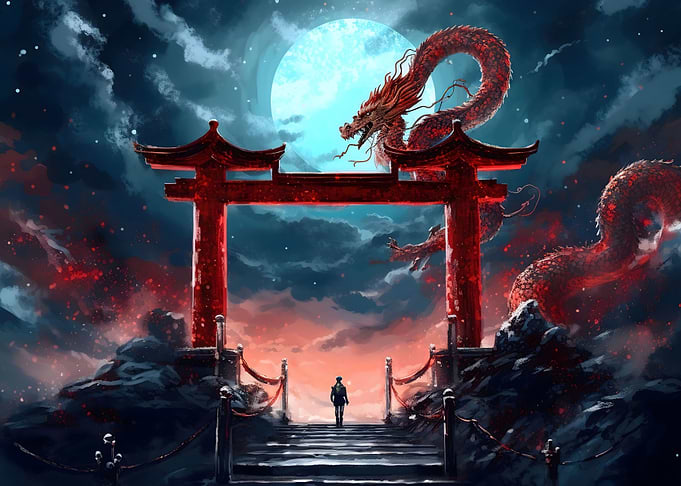 Torii gate Japan Dragon