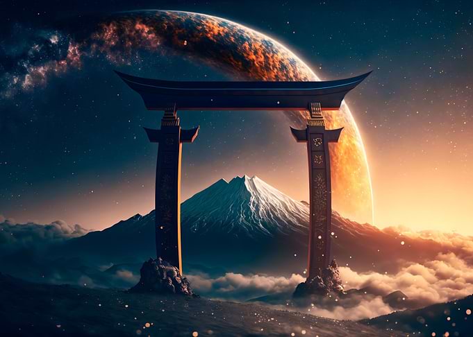 Torii gate view mt fuji