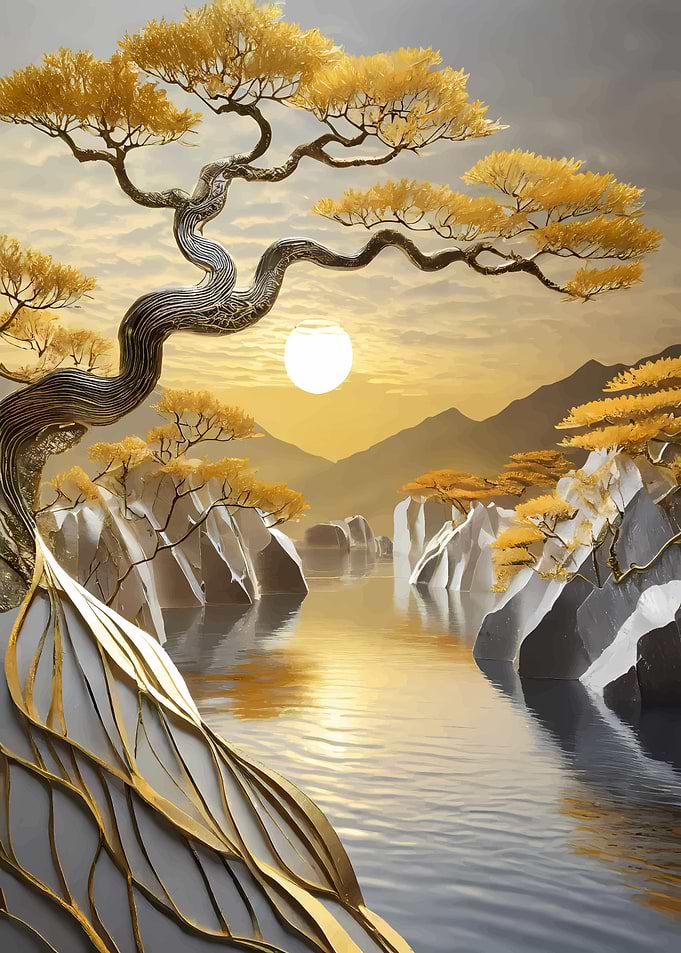 Bonsai Tree Kintsugi Art