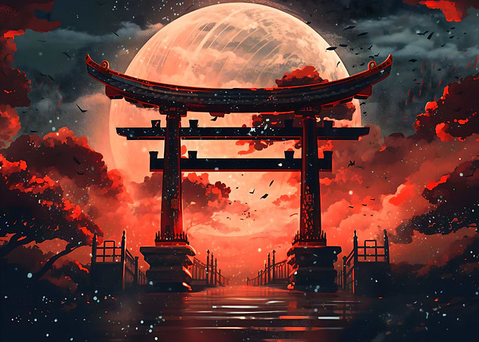 Torii gate Full Moon