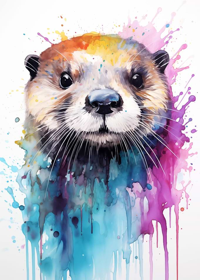 Watercolor Sea Otter