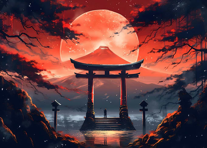 Torii gate view mt fuji