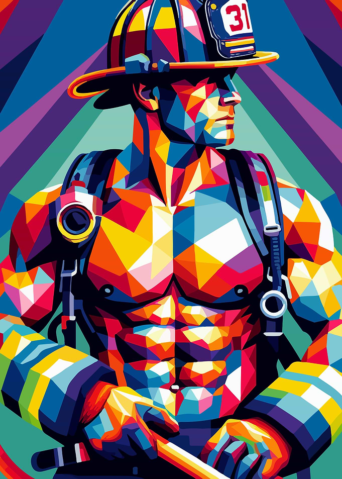 Firefighter wpap pop art