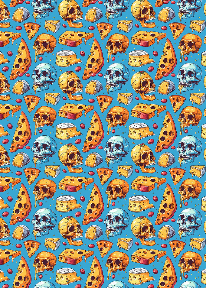 Skulls and Cheese Pattern