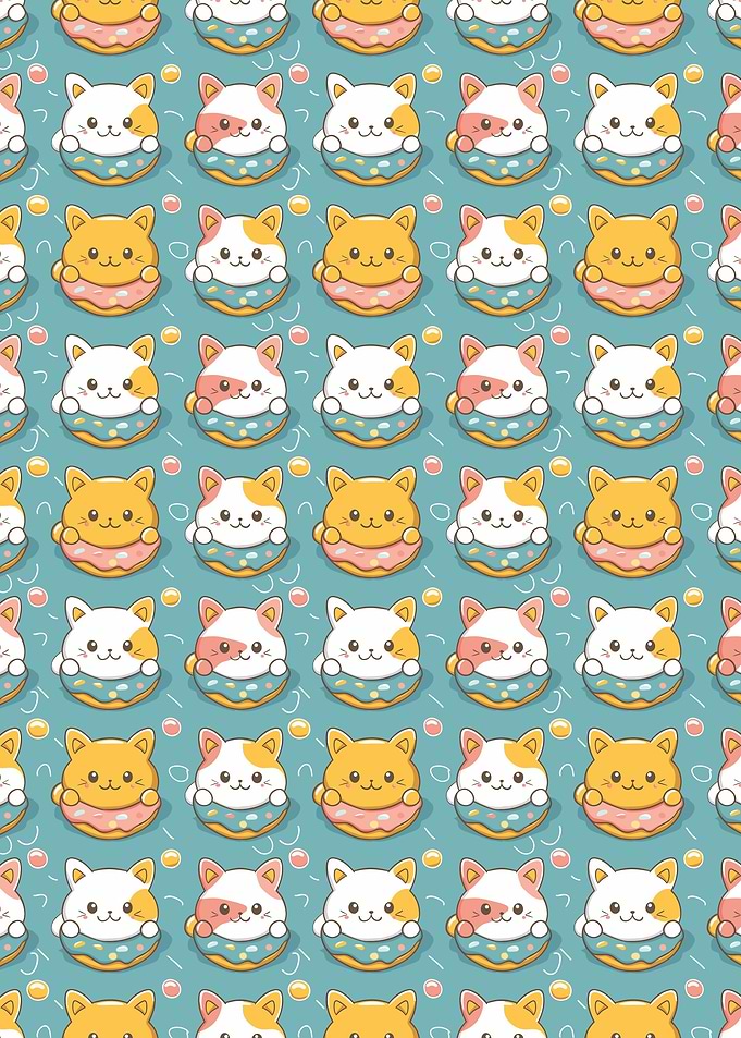 Cute Cats With Donuts