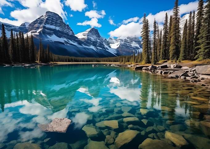 Mountains at Lake Nature