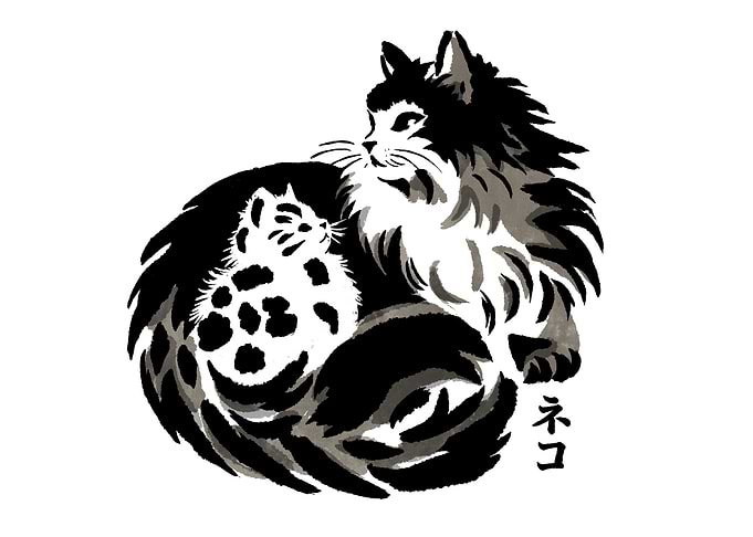 Sumie Japanese Cats