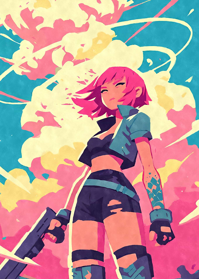 Simple Anime Cyber Girl