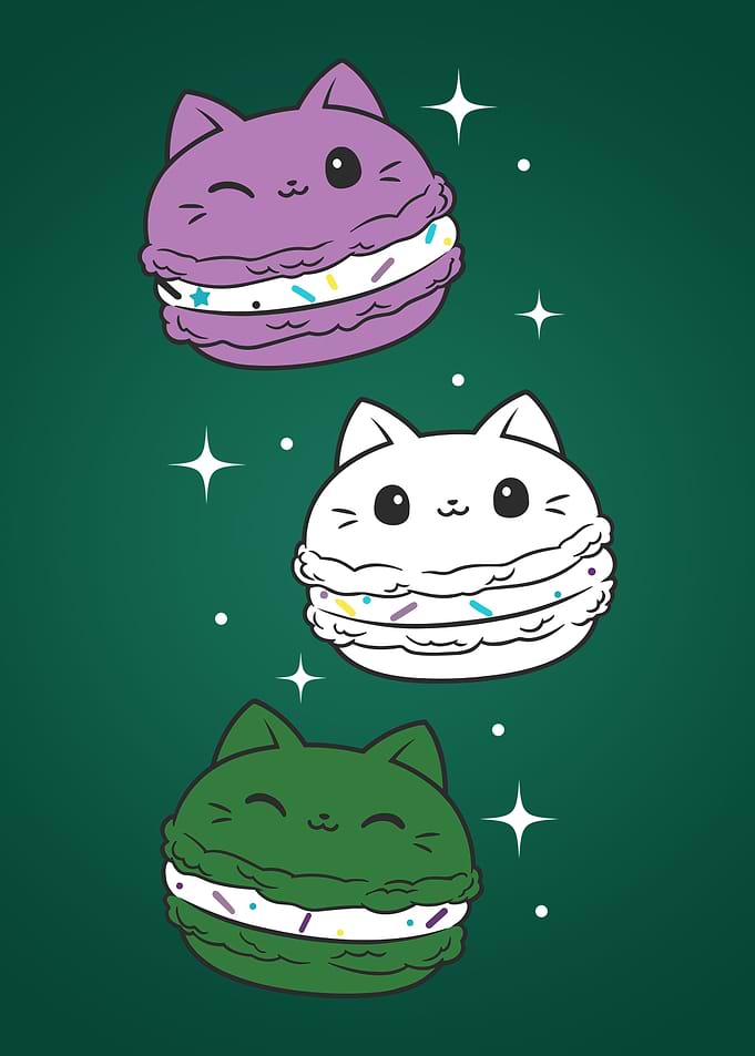 Genderqueer Pride Cute Cat