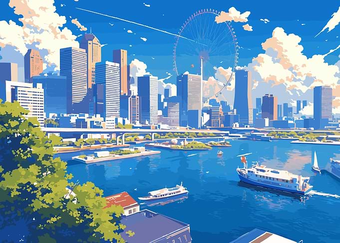 Anime Cityscape fantasy