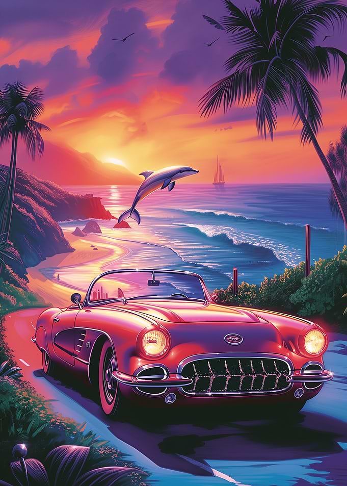 Retro 80s Dolphin