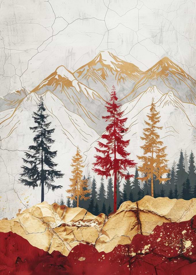 Red Gold Landscape