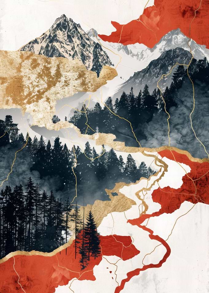 Red Gold Landscape