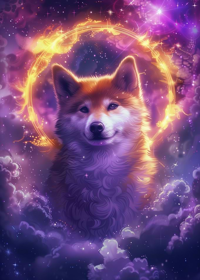 shiba on fire