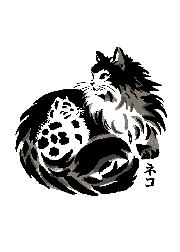 Sumie Japanese Cats