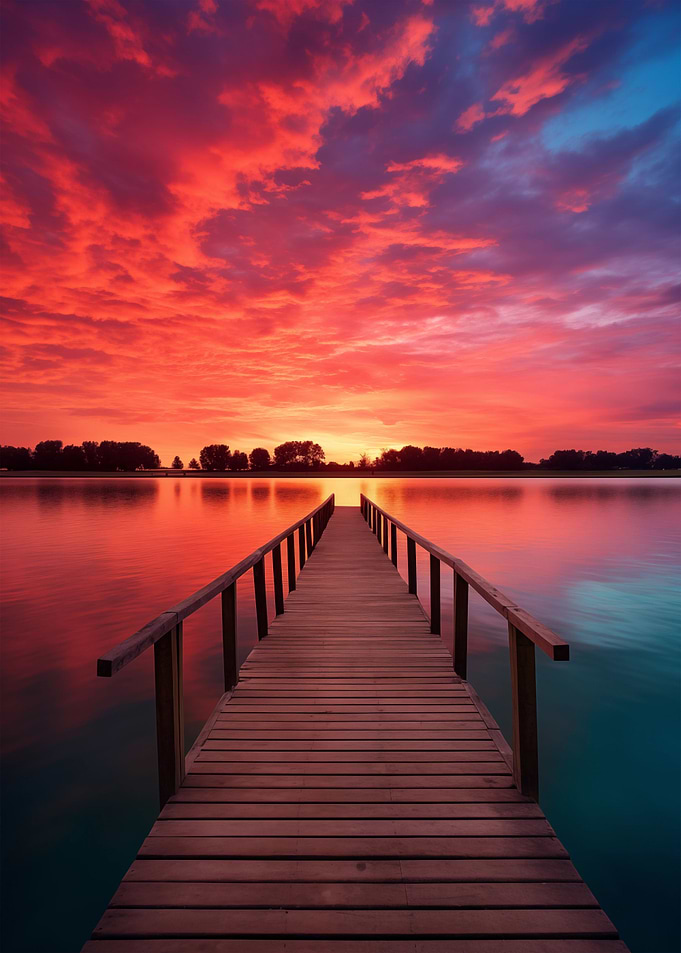 Pier sunset at the sea