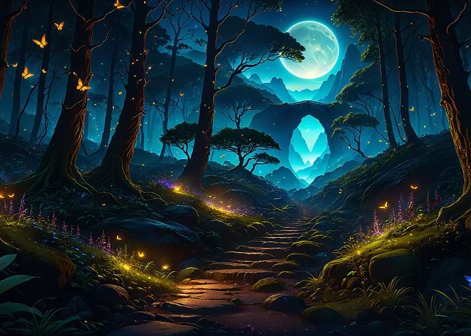 Magical forest Night