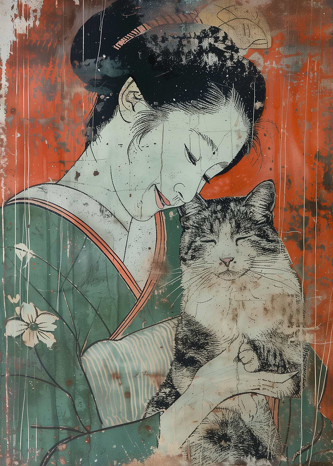 Suki with a cat