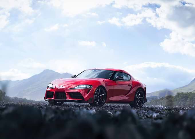 Red toyota supra