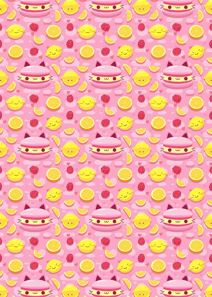 Cute Cats Macarons Colored