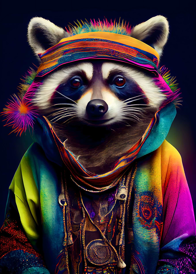 Colorful Raccoon Animals